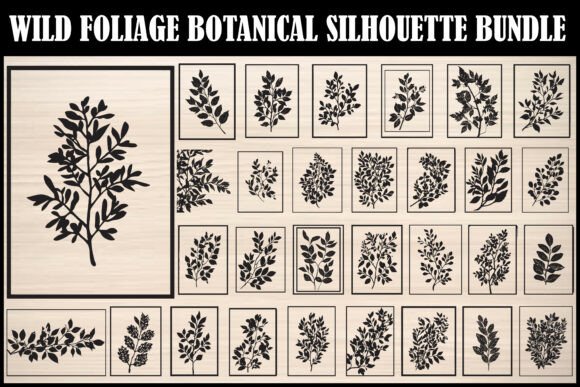 Download Wild Botanical Foliage Silhouette Bundle - Botanical Collection